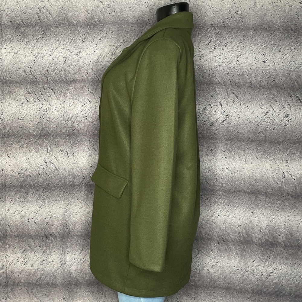 Army Green Women's Single breasted Jacket - Picture 2 of 5